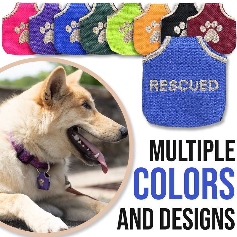 Woofhoofâ€™s Dog Tag Silencer, Quiets Dog ID Tags, for Dogs and Cats, Blue Rescued, 1.75 x 1.75 x .25 - Image 4